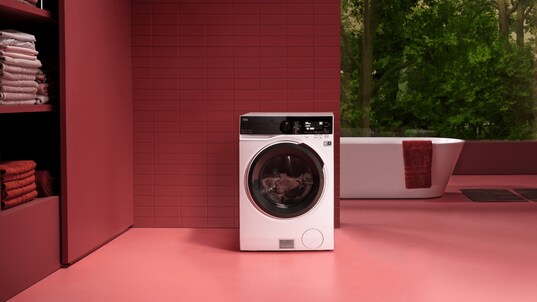 Washer dryer in lifestyle environment.